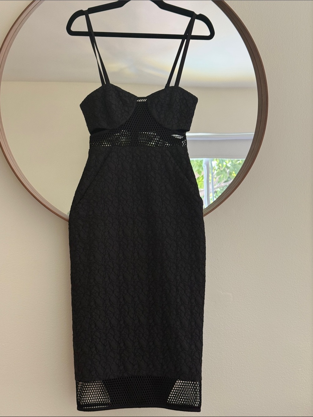 Jonathan Simkhai Black Mesh Bustier Midi Dress - Size 0